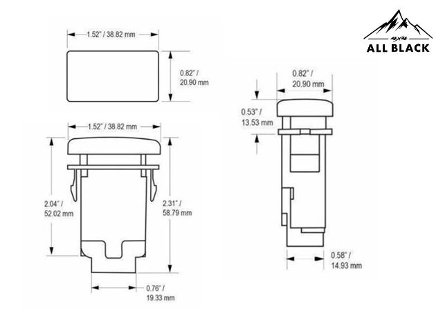 12V改裝電源開關 豐田車系用 39 x 21mm 8